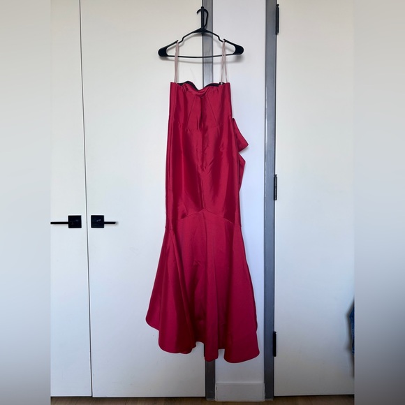 NWT Fame & Partners The Seller Red Strapless Bustier Evening Gown - Picture 5 of 7